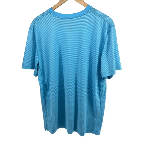 Nike Dri-Fit Blue Striped Shirt Short Sleeve Size XL - Picture 2 of 4